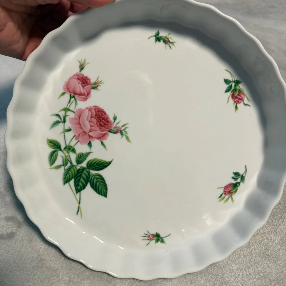 Vintage Christineholm‎ Pink Rose Scalloped Plate 9